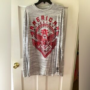 American Fighter long sleeve heathered white tee